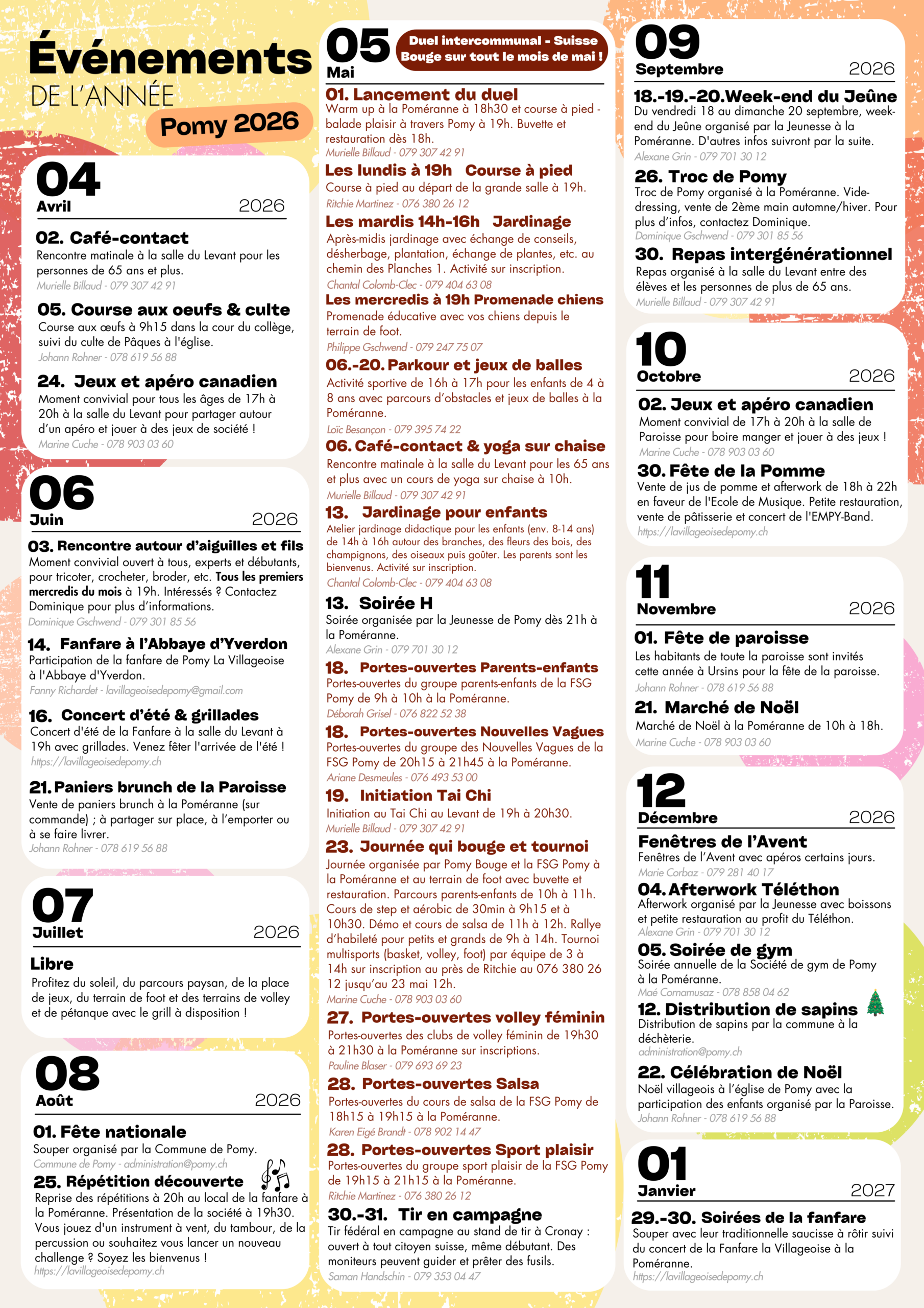 Pomy Bouge 2026 - Evénements